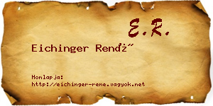 Eichinger René névjegykártya